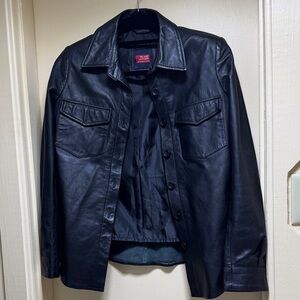 Sleek Black Leather Jacket